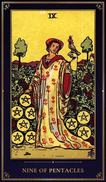 Nine of Pentacles — Rider–Waite tarot card