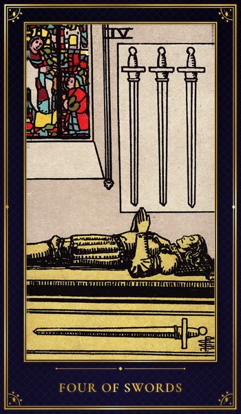 Four of Swords — Rider–Waite tarot card