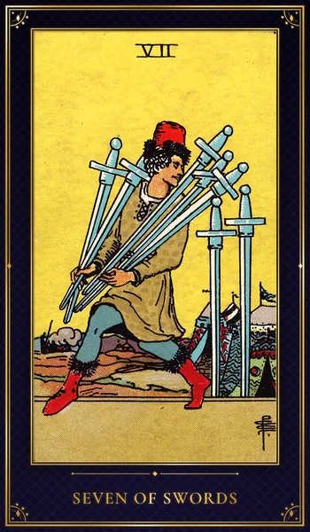 Seven of Swords — Rider–Waite tarot card
