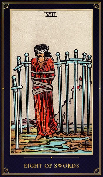 Eight of Swords — Rider–Waite tarot card