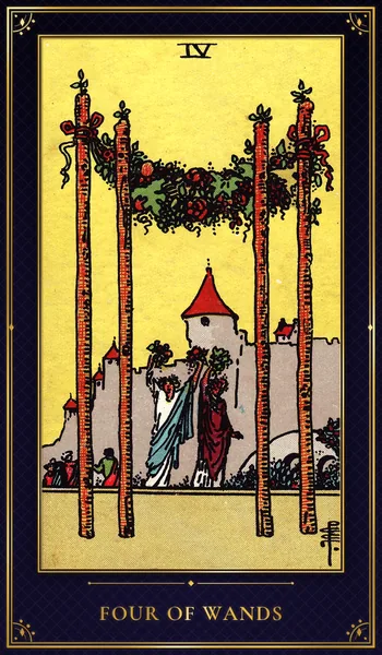 Four of Wands — Rider–Waite tarot card